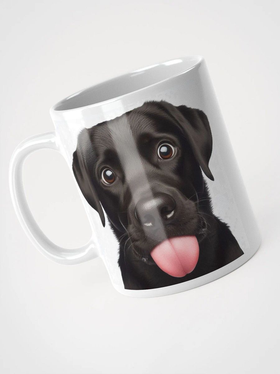 Rude Black Labrador #Humorous Glossy Mug - White product image (4)