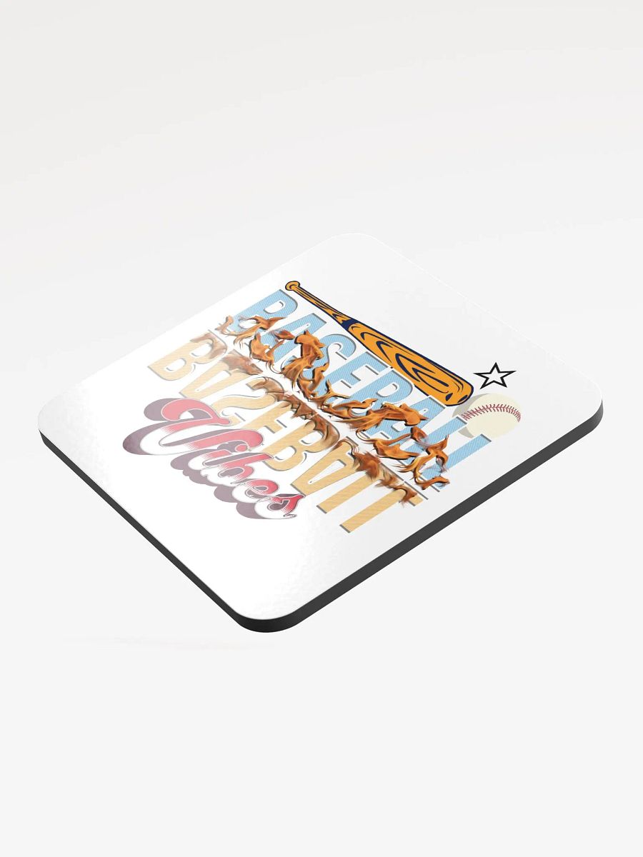 Baseball Flaming Vibes Cork Coaster product image (1)