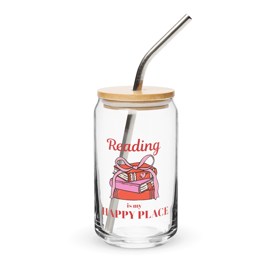 Reading is My Happy Place Glass Can product image (1)