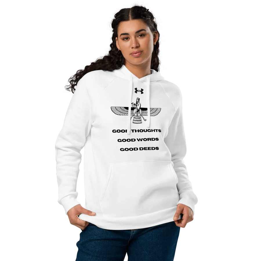 Faravahar Persian Design Hoodie Good Thoughts Good Words Good Deeds product image (7)