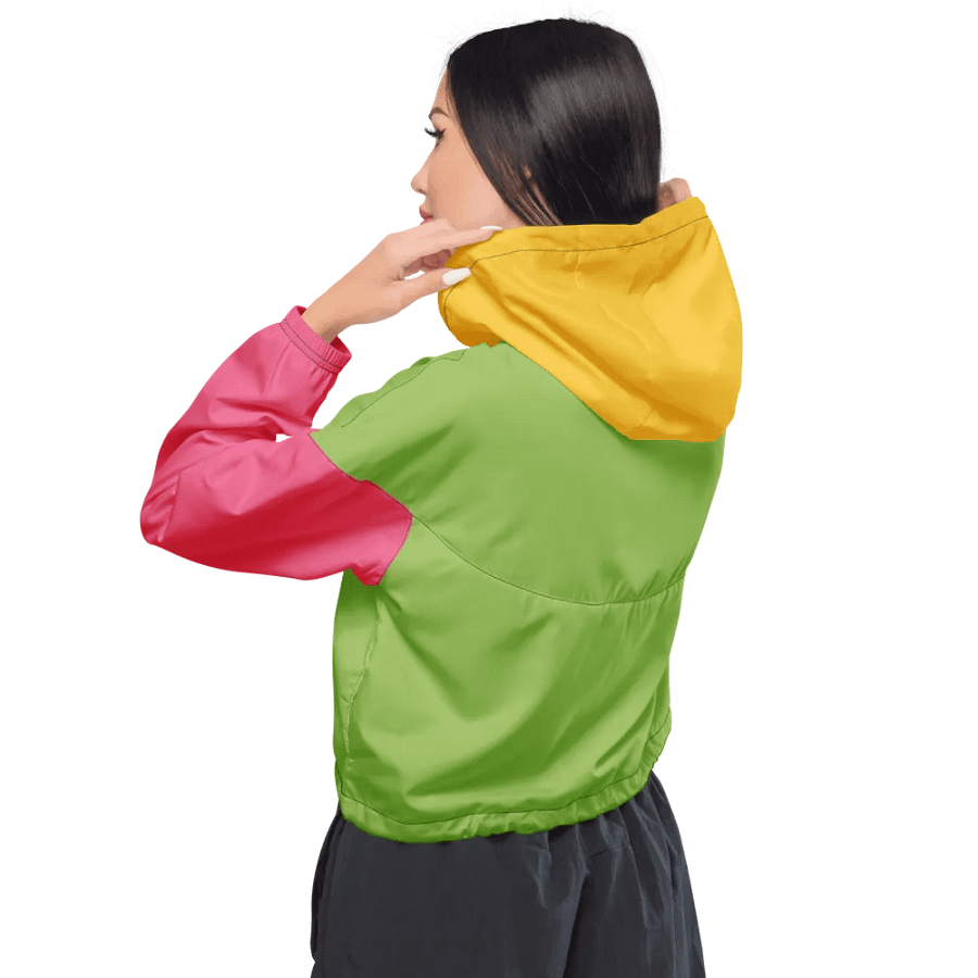 Lime/Pink/Yellow Women’s Cropped Windbreaker product image (7)