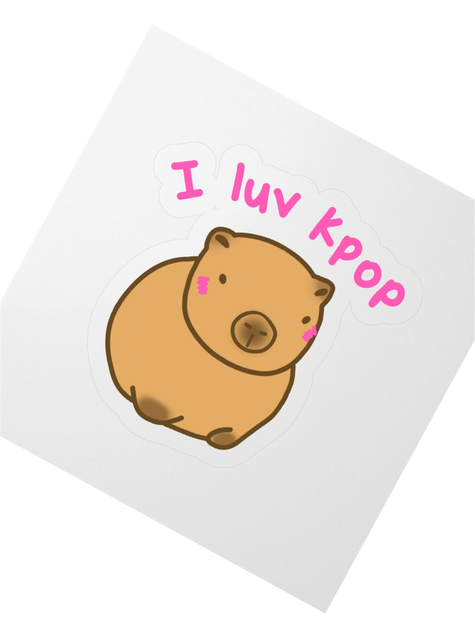 I luv kpop Capybara - Kiss Cut Sticker product image (2)