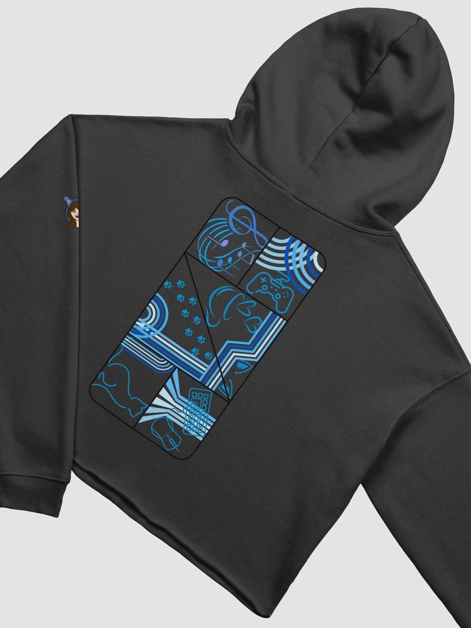 Frenchkittie Techno-Geometric Crop Hoodie product image (4)