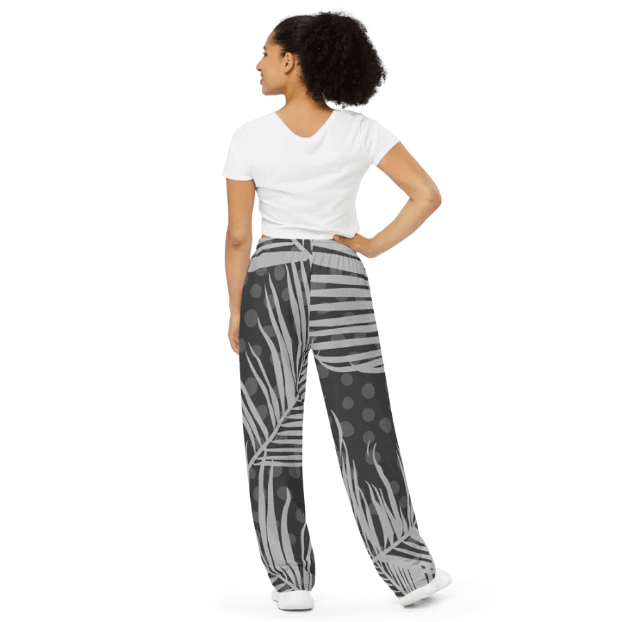 Monochrome Jungle Dreams Wide-Leg Pants product image (9)