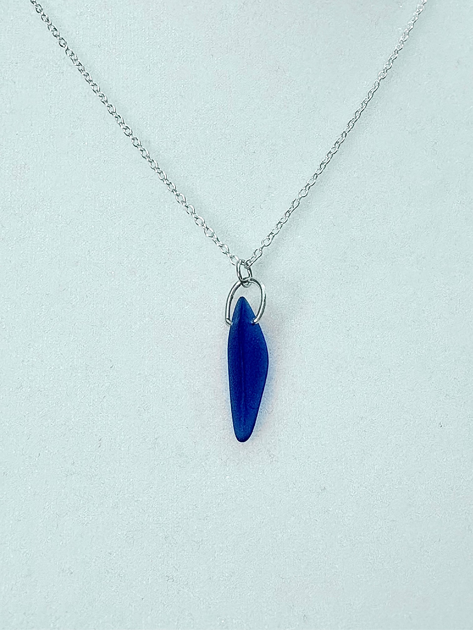 MFD-00039 | Ultramarine Blue Sea Glass Pendant Necklace | Handmade Coastal Charm Jewelry by Monique Faella Designs™ product image (3)