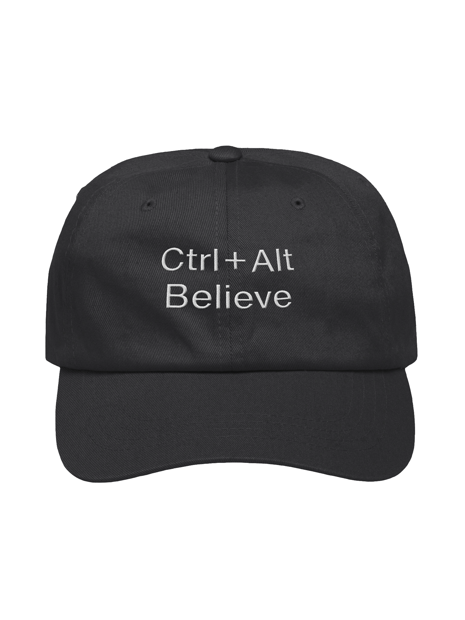 “Ctrl + Alt Believe” Minimalist Dad Hat – Mindset Reboot Edition product image (1)