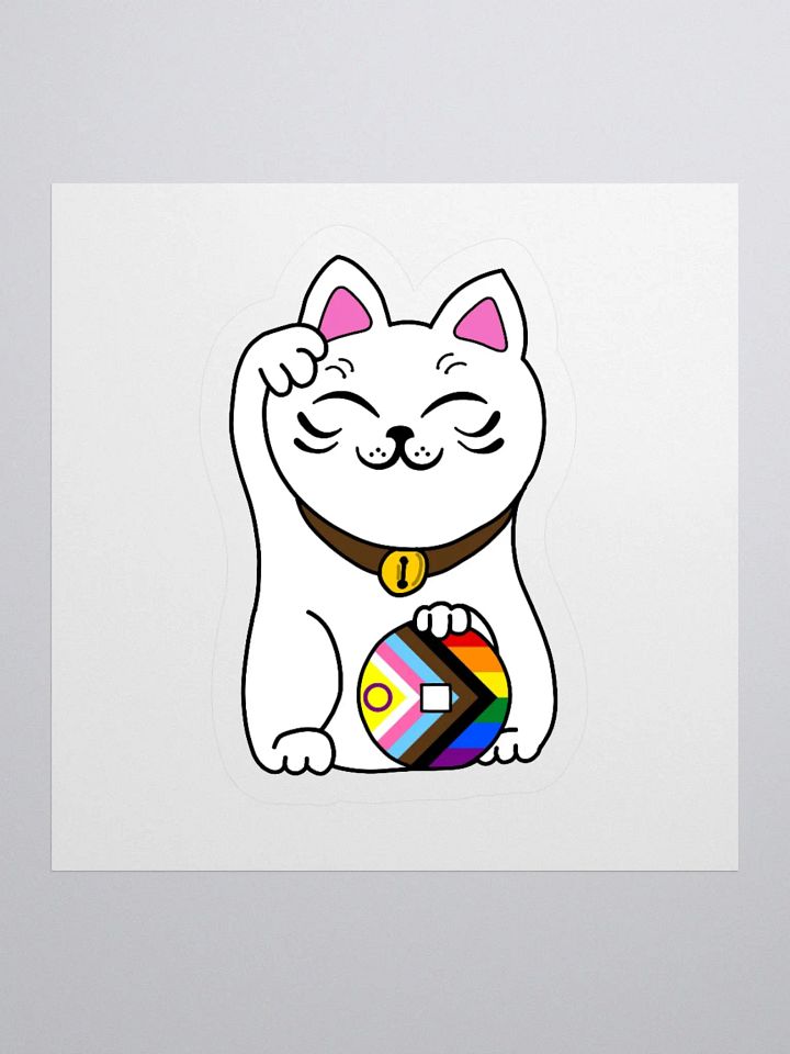 Maneki neko progressive pride sticker product image (1)