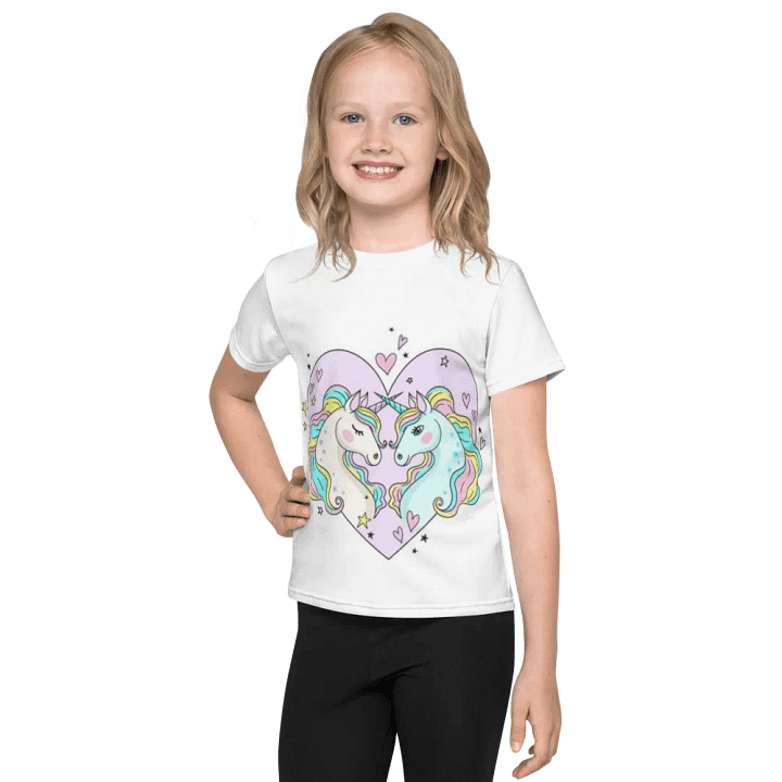 Kids Crew Neck T-Shirt Cute Horses product image (1)