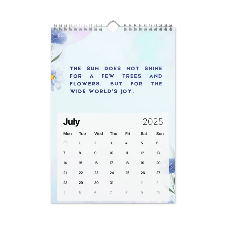 FLORAL INSPIRATIONAL QUOTES WALL CALENDAR 2025 product image (7)