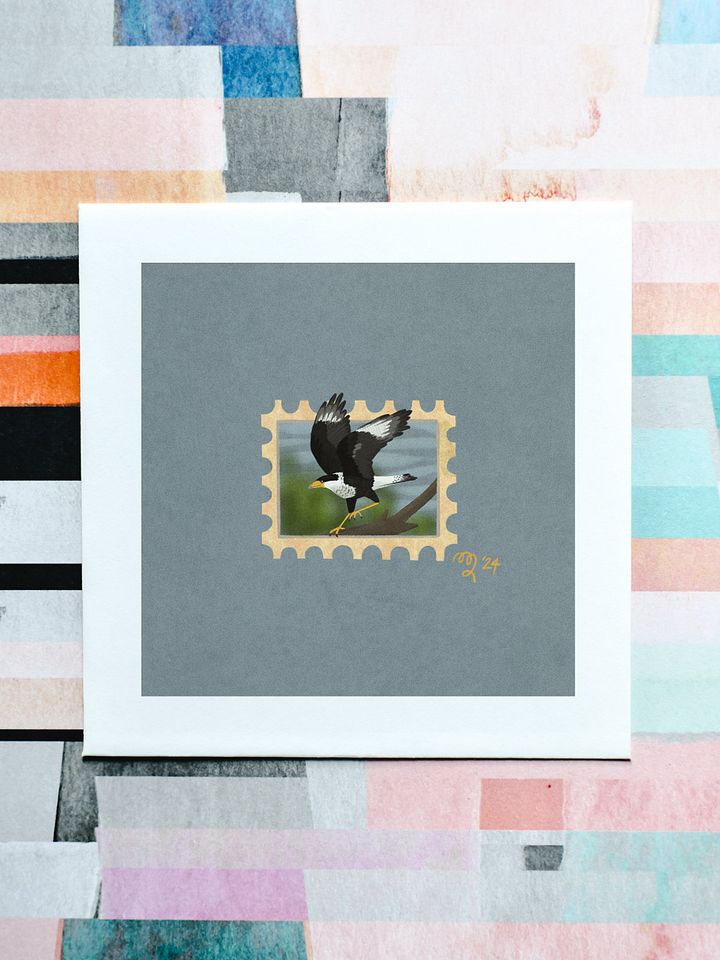Crested Caracara Stamp Print – Birbfest 2024 product image (1)