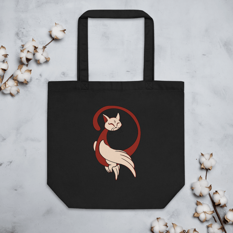 Calming Brown Cat-Owl Totebag / Black-Oyster product image (5)