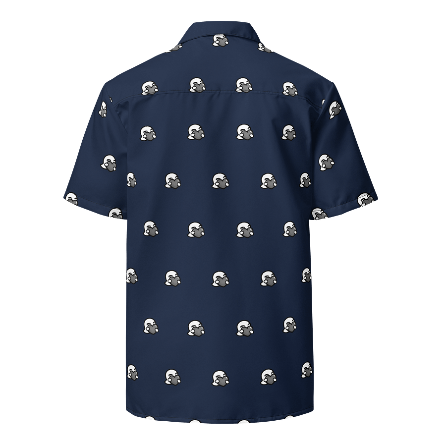 Navy Blue Heart Dot Hawaiian Shirt product image (3)