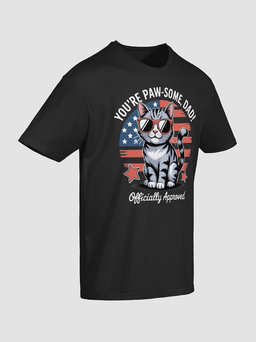 Paw-some Dad American Flag Cat T-Shirt product image (2)