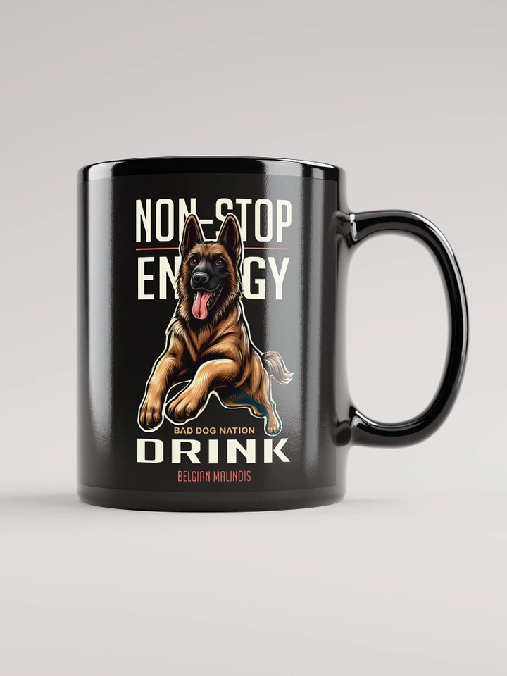Malinois Energy Drink - Black ceramic mug product image (1)