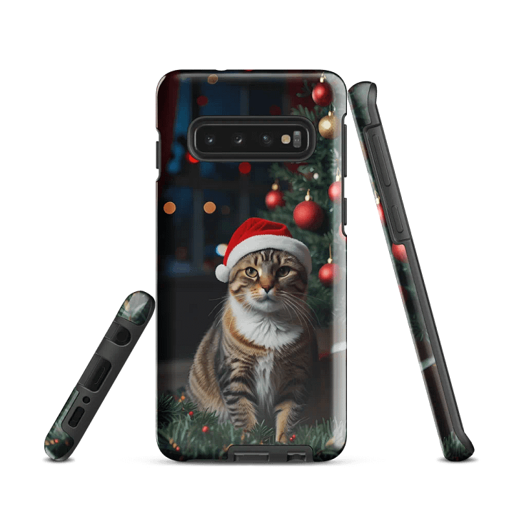 Santa Kitty by the Tree Samsung Galaxy Case product image (1)