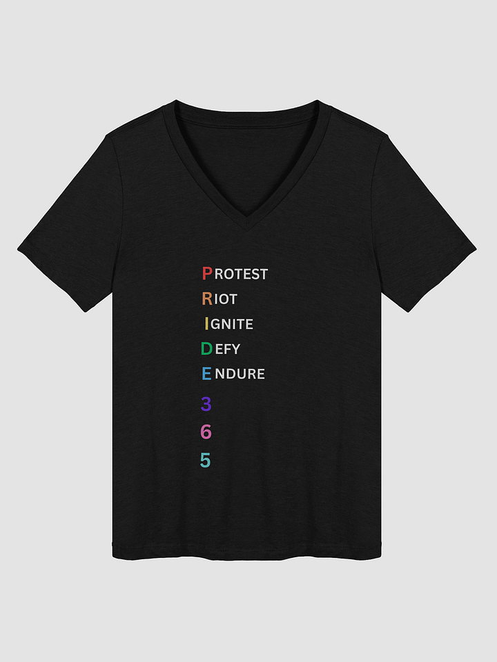 Pride 365 (protest, riot, ignite, endure) Relaxed V-Neck Tee product image (4)