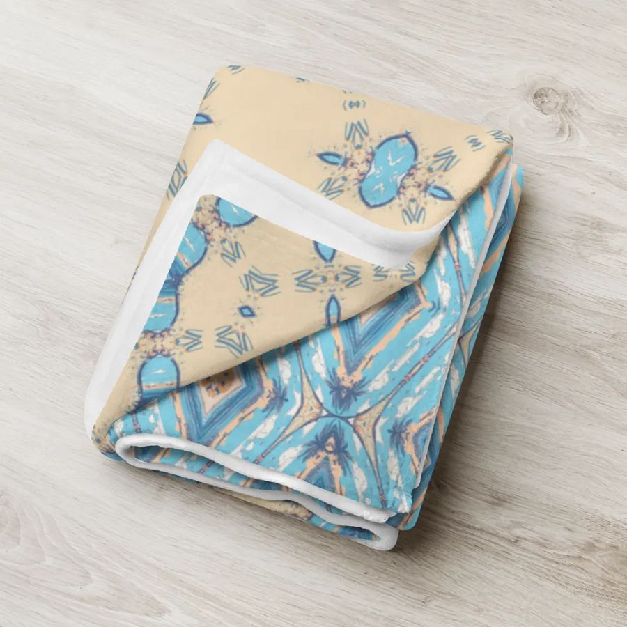 Blue & Cream Diamond Metamorphosis Throw Blanket product image (6)