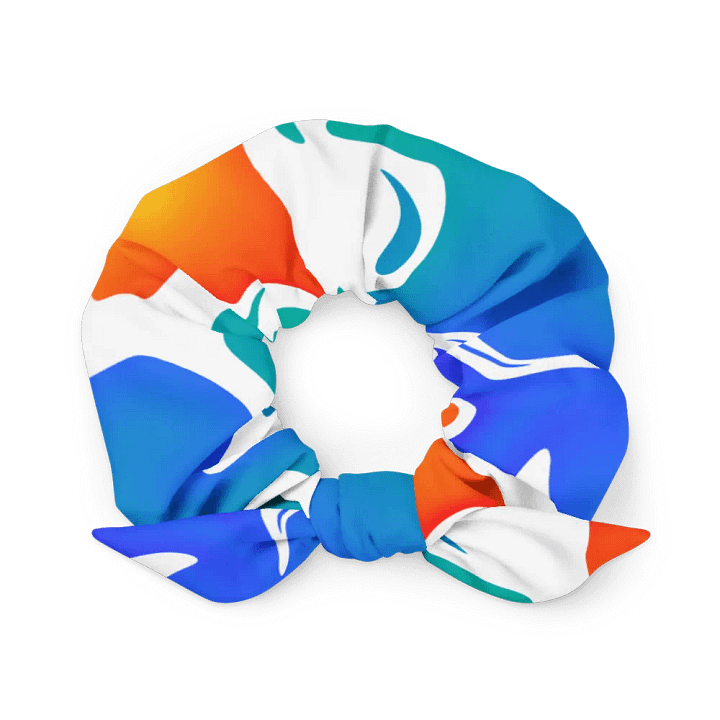 Blue, Orange and white Abstract Art All-Over Print Scrunchie product image (1)