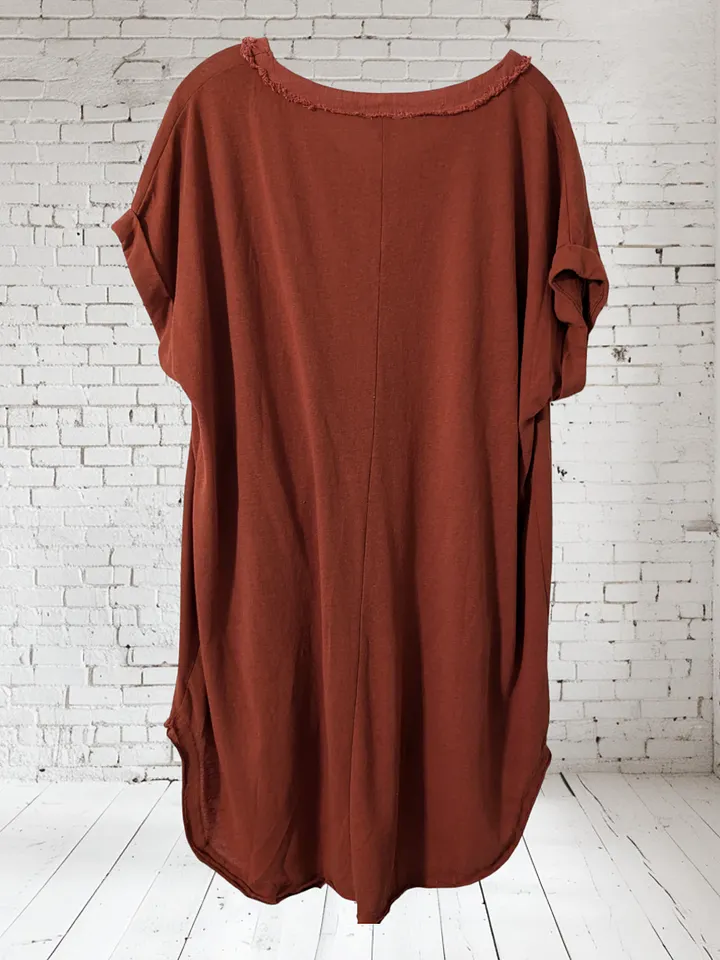 S Blood Orange V-Neck Casual Dress product image (2)