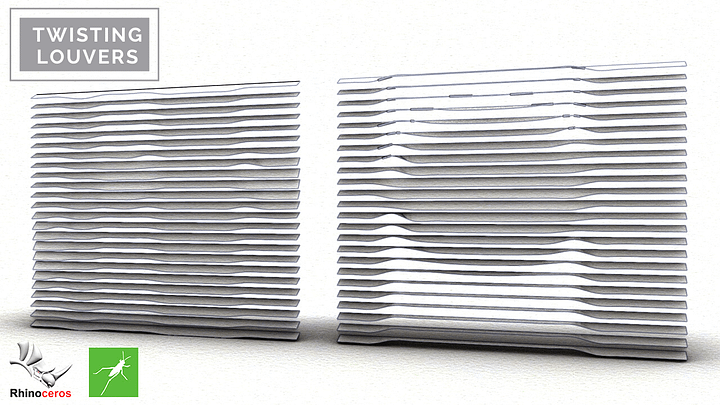 Parametric Fins/ Louvers Facade Design Grasshopper Rhino Files Download product image (1)