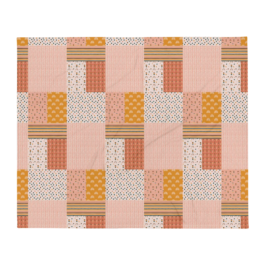 Bohemian Buttercup Rainbow Patchwork Throw Blanket product image (9)