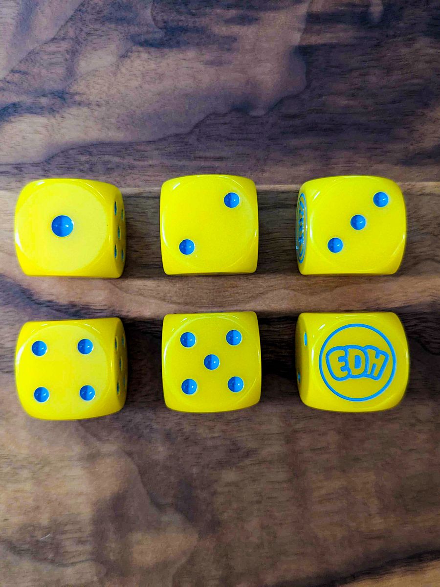 Oversized Glow-in-the-Dark Yellow Dice Set - 30mm product image (1)