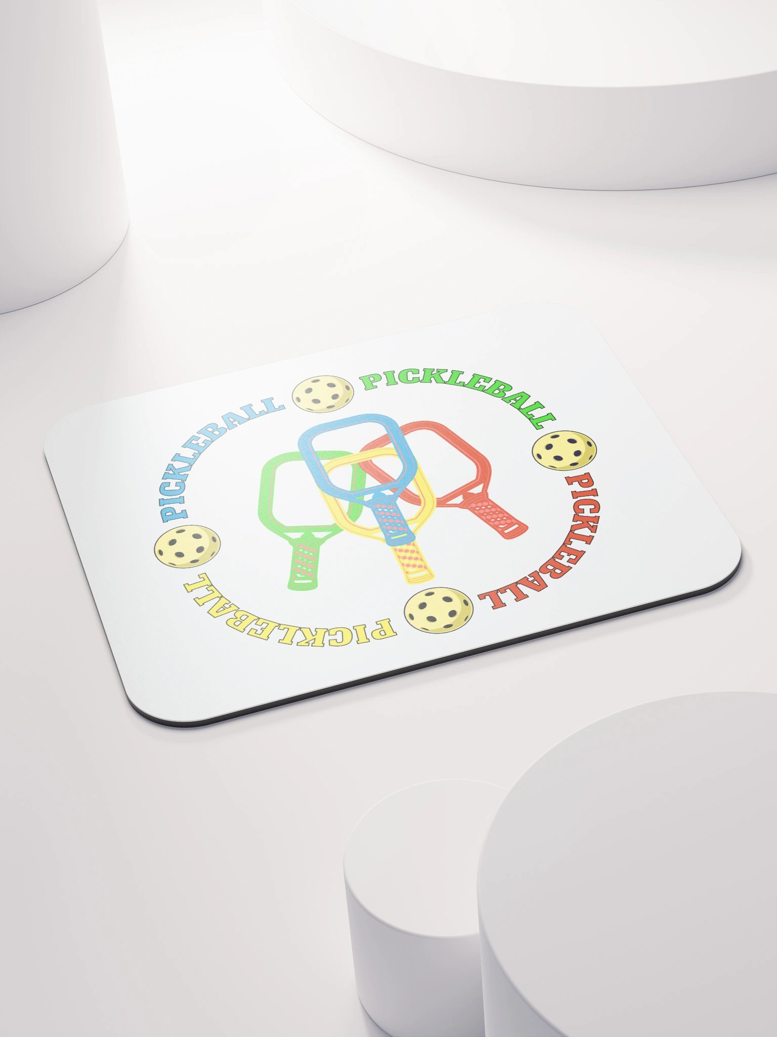 Pickleball Four Circle Colors Paradise Mouse Pad product image (4)