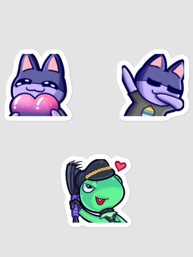 Heart, Dab, and Dom Bubble-free stickers product image (1)