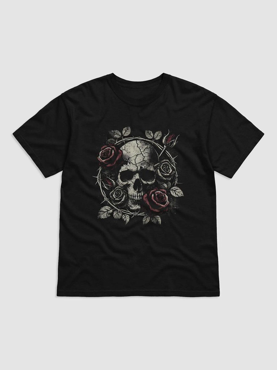 Vintage Skull and Roses Tee | Gothic Skull with Thorns | Dark Rose Skull Design product image (1)