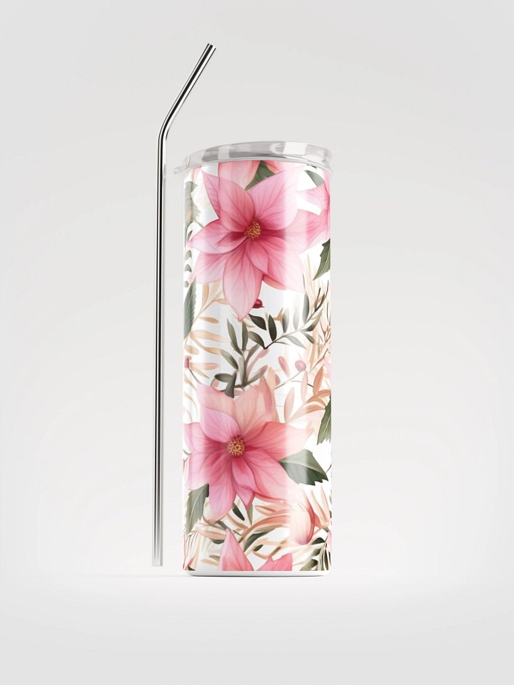 Pink Poinsettia Stainless Steel Tumbler product image (1)