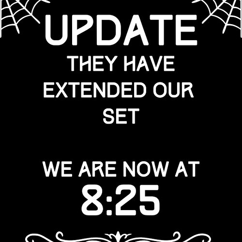 Update on today's show!

@vcl_xi