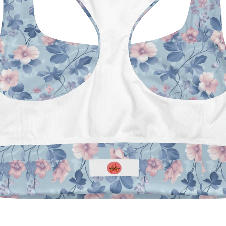 Serene Blue Blossoms Sports Bra product image (5)