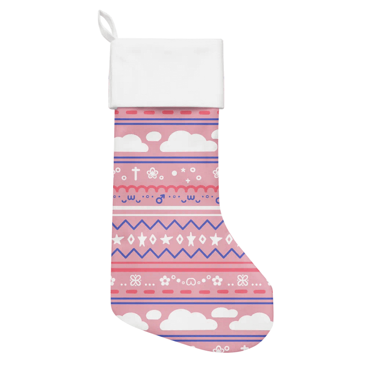 Cloudy Christmas Stocking - Pink product image (1)