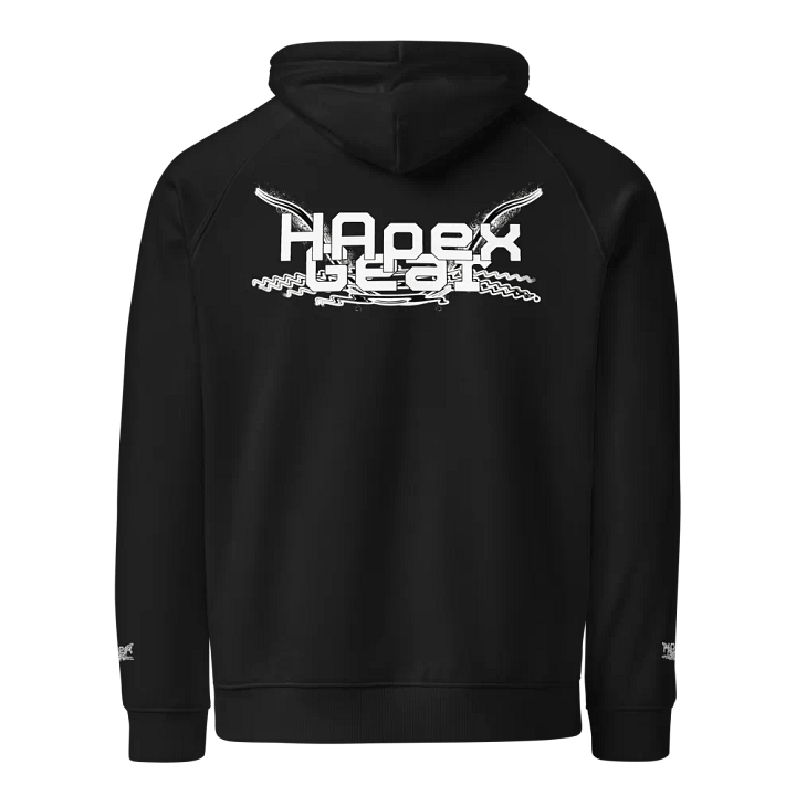 Unisex Eco Raglan Hoodie - White HApex Gear Black Logo product image (1)