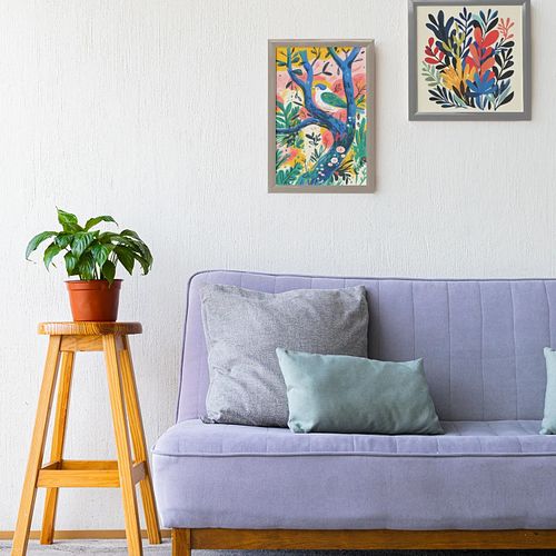 Art blossoms over the sofa🌸🐦

#wall #wallart #walldecor #poster #art #digitalart #bird #nature #leave #landscape #design #hom...