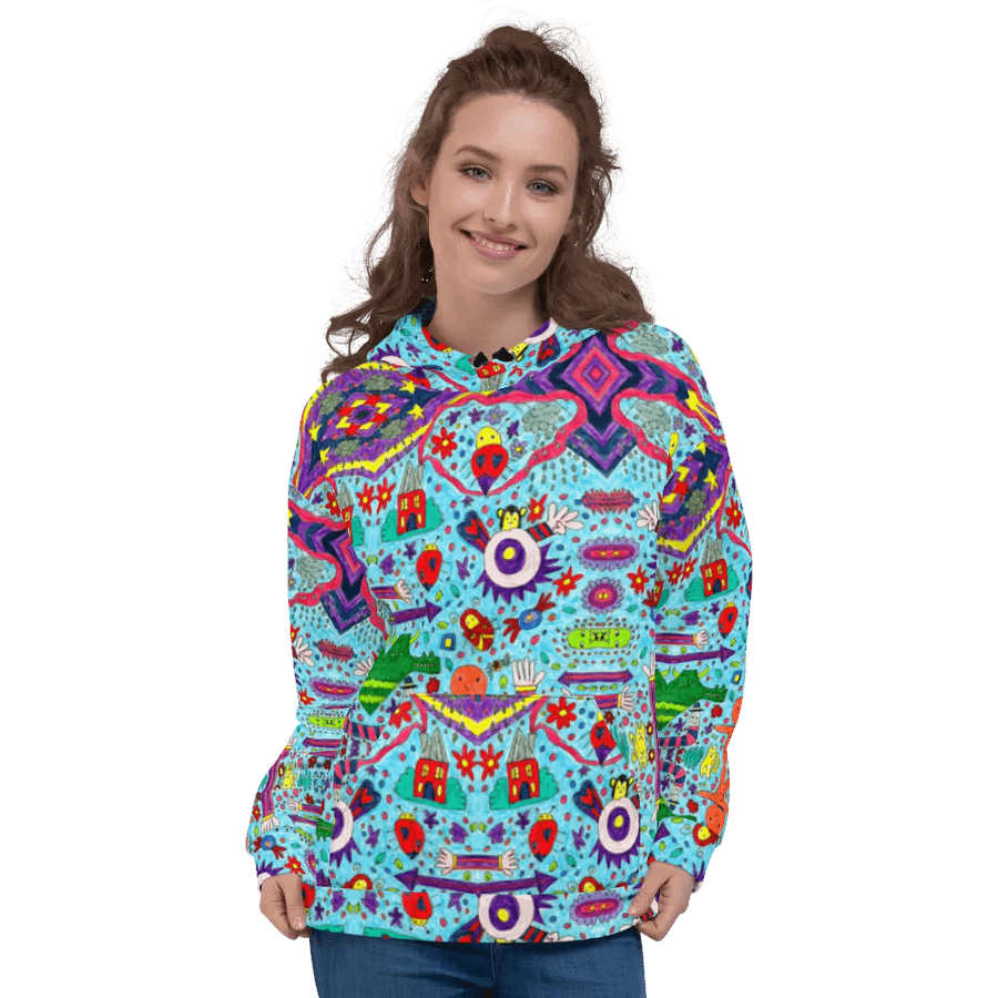 Abstract Doodle Characters Unisex Pull Over Hoodie product image (3)