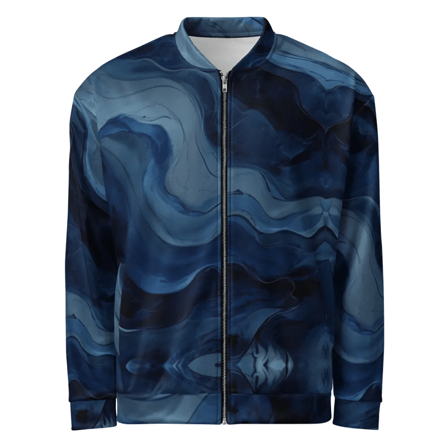 Azure Swirl All-Over Bomber Jacket product image (1)