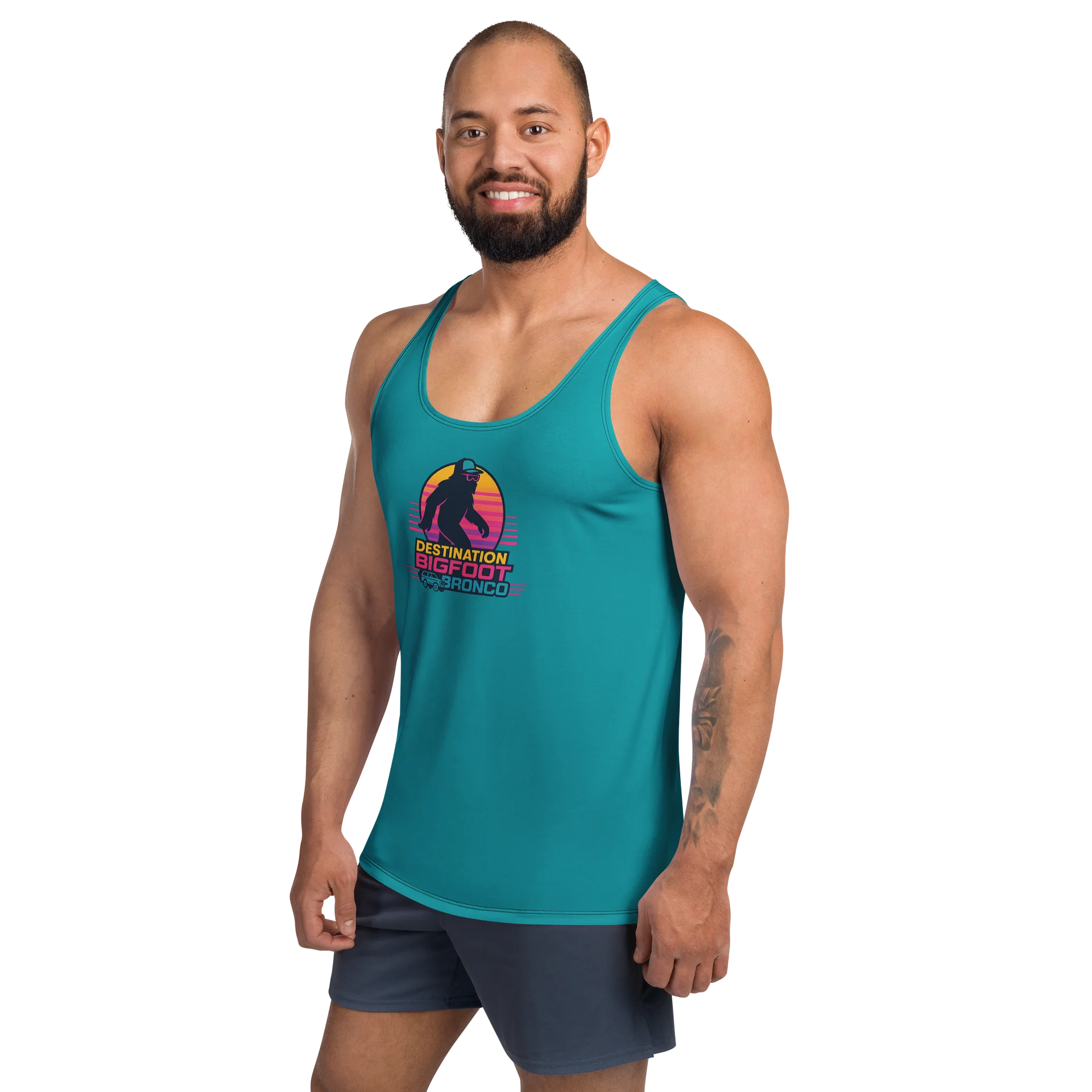Synthsquatch Fitness Tank Top (Teal) product image (2)
