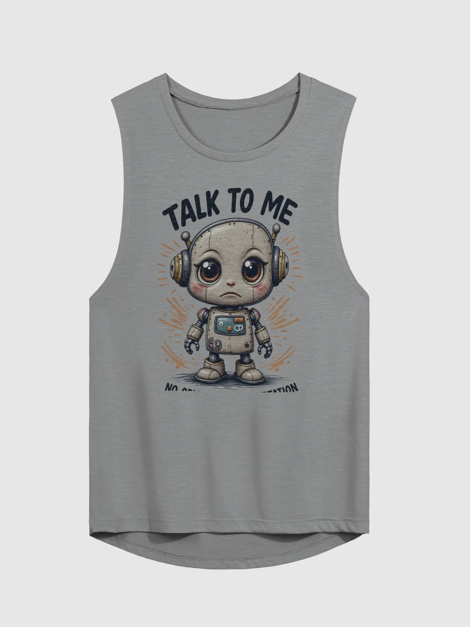 Sad Lonely Robot Talk to Me Tank Top product image (1)