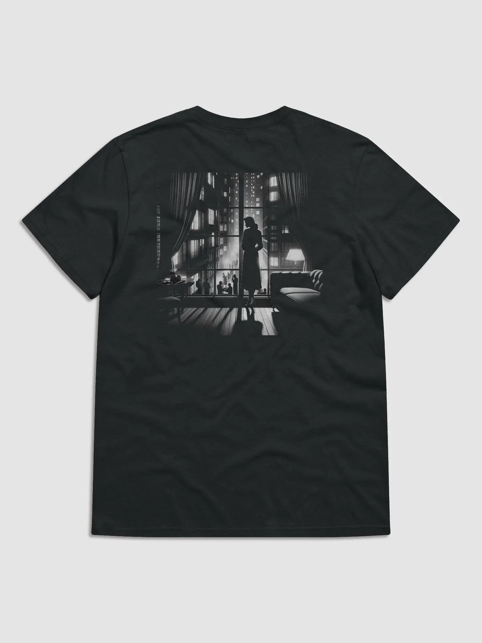 Silent Contemplation in City Lights Film Noir (Womens Tee) product image (1)