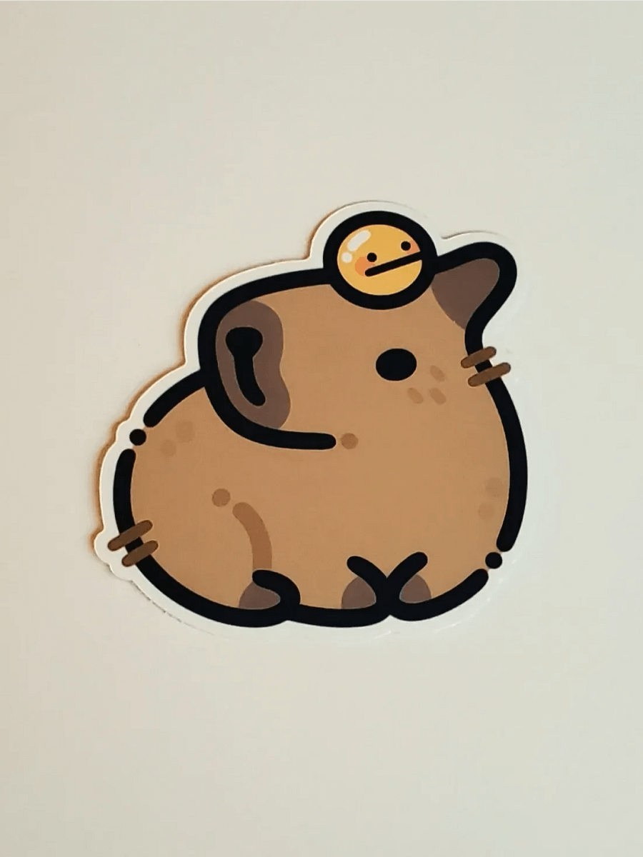 Capybara Orange Sticker product image (3)