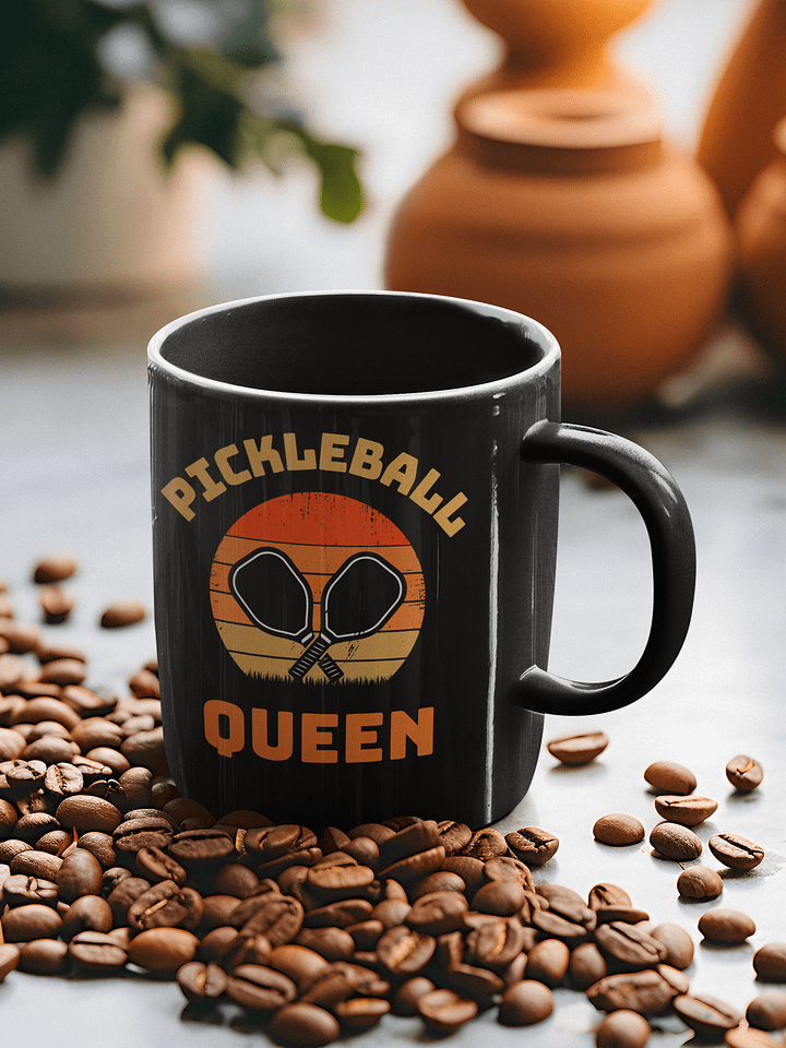 Pickleball Queen Black Glossy Mug product image (2)