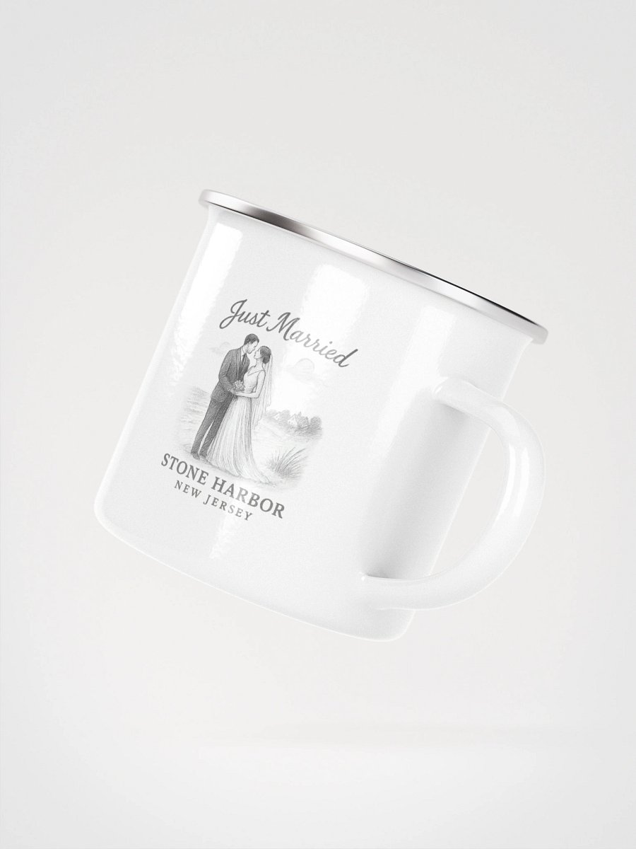 Stone Harbor NJ "Just Married" Enamel Wedding Mug product image (3)