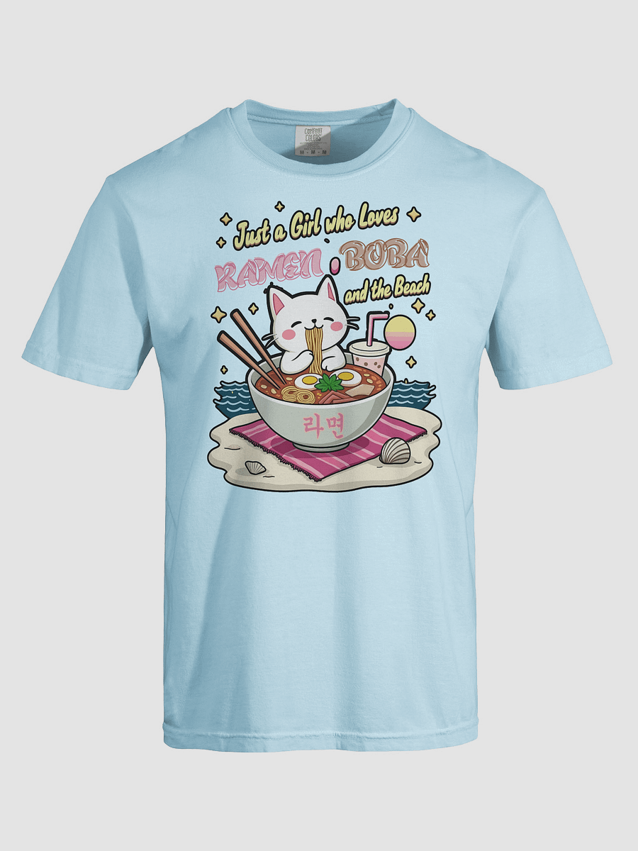 Just a Girl who Loves Ramen, Boba, and the Beach T-Shirt product image (4)