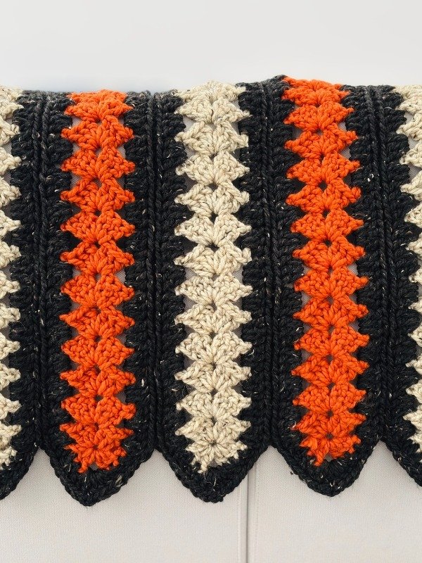 Spooky Strips Mile-a-Minute Crochet Blanket Pattern | Easy Super Chunky Throw Blanket for Beginners | Halloween Afghan PDF product image (12)