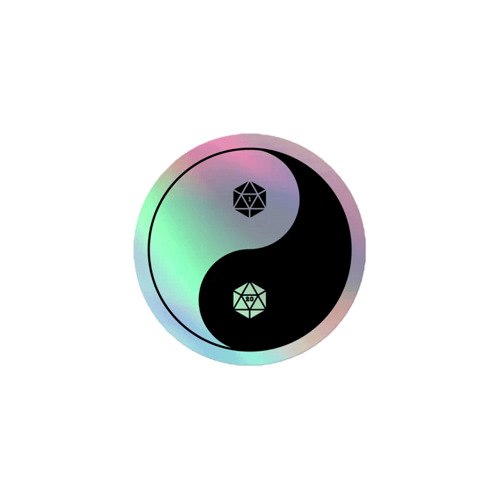 d20 Yin Yang Holographic Sticker product image (1)