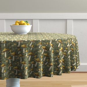 Seamless Pattern - Golden Mushrooms on Light Green product image (7)