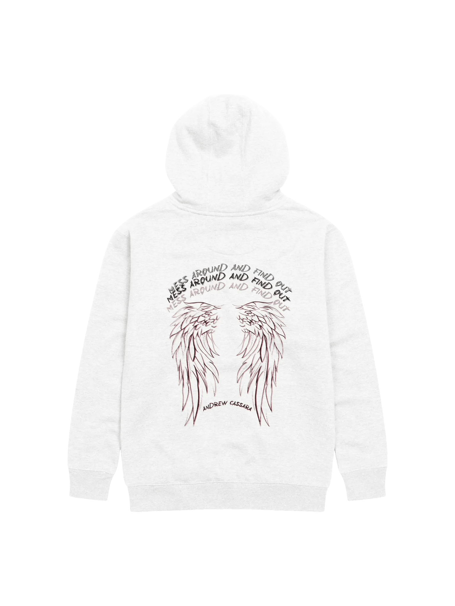 MESS AROUND AND FIND OUT ~ WINGS HOODIE (WHITE) product image (2)