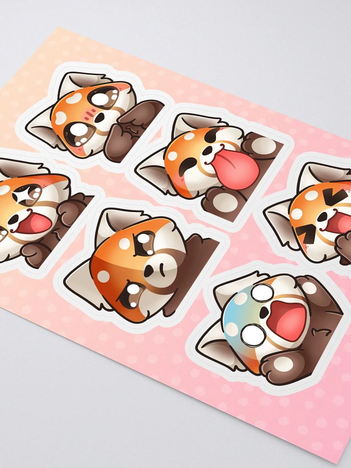 Red panda emote stickersheet product image (2)