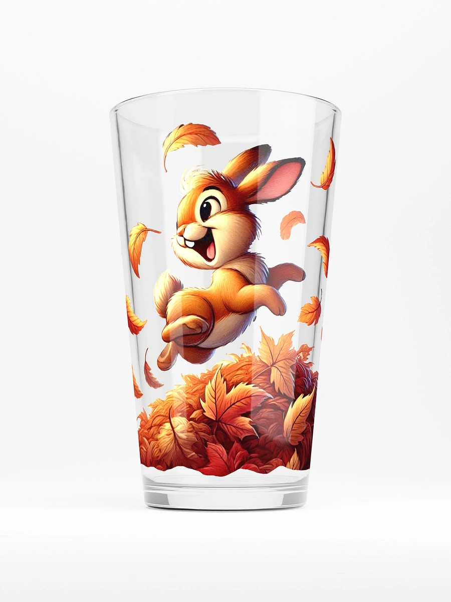 Autumn Leaves Bunny Rabbit 16 oz Glass product image (1)